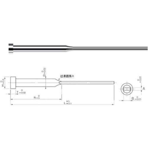 10pcs Ejector pins 10x6mm head customize high precision ejector sleeve straight step mould tools for plastic mold components