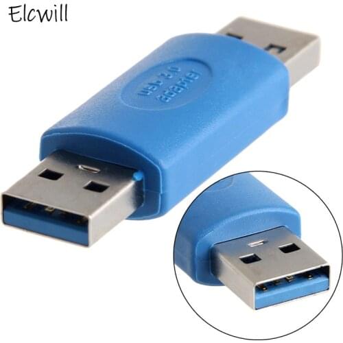 Blue USB3.0 Type A Connector Plug Adapter USB 3.0 A Male To Male M-M Coupler Gender Converter for PC Laptop Computer Accessory