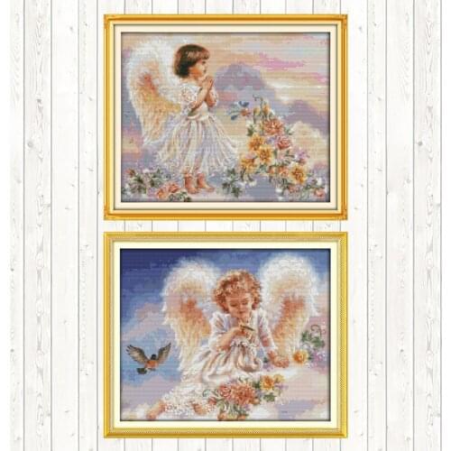 The Pray Angel DIY Needlework Crafts 14CT 11CT Counted and Stamped DMC Cotton Thread Printed Canvas Cross Stitch Embroidery Kits