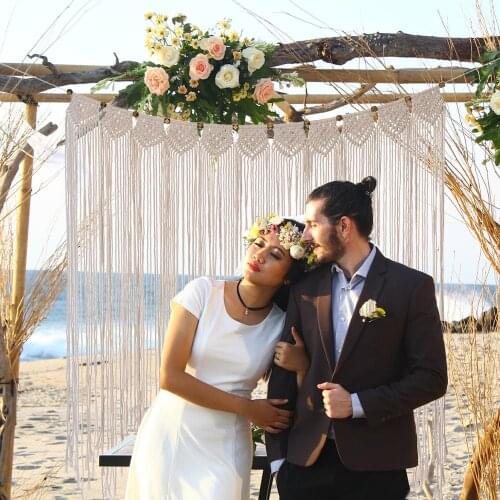 119 * 110cm Bohemian woven curtain curtain curtain lace wedding background wall living room bedroom decorative tapestry