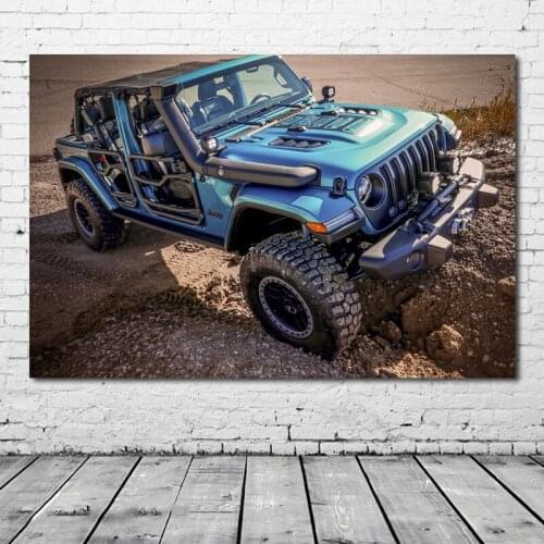 Tuning Car Wrangler Rubicon off-road Vehicle Wall Art Picture Canvas Posters and Prints Modern Decorative Painting