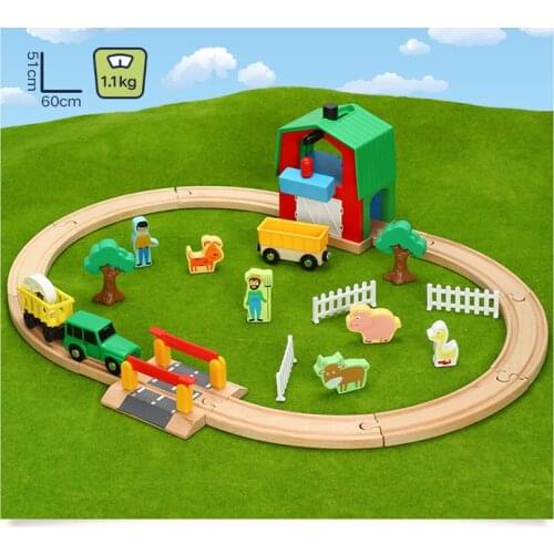 Train track toys farm transport track series Kids train toys compatible with Brio train tracks Childrens toy car combinati