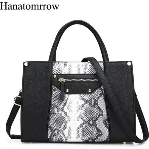 Female Crossbody Bags For Women 2020 High Quality PU Leather Snake Pattern Luxury Handbag Designer Shoulder Messenger Bag