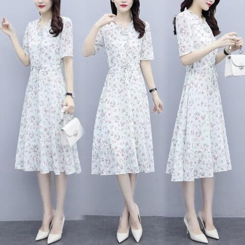 Women print Floral 2021 summer dress plus size M-4XL XXXL XXXXL party Cocktail holiday A-Line beach dress clothes for 90KG woman