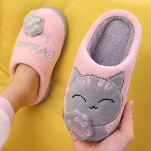 Winter Slippers Kids for Girls Indoor Cotton Slipper Baby Warm Smiley Slippers Boys Flat House Children Plus Home Shoes