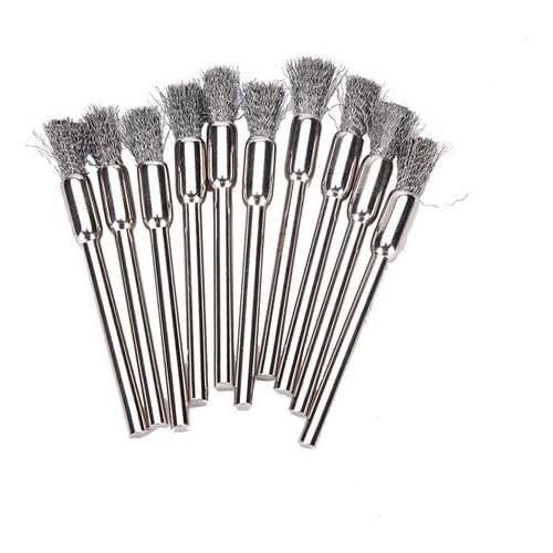 10pc 3*5mm Steel Wire Wheel Brush Shank Suitable For Rotary Dremel Drill Tool Clean Polish Shank Fits Rotary Tool Accessory