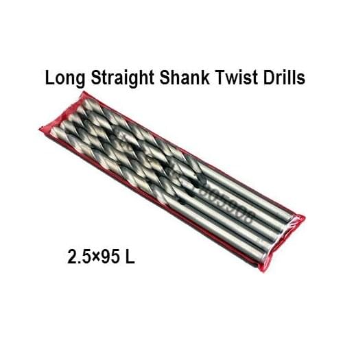 Free Shipping New Brand New 10Pcs 2.5mm Extra Long 95mm HSS Twist Drill Straigth Shank Auger Drilling Bit ,Drill bits for metal