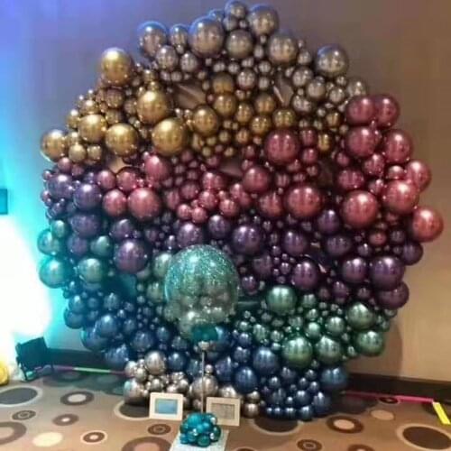 20pcs 5/12 Inch Rose Gold Silver Metallic Latex Balloons Metal Chrome Balloon Wedding Decorations Birthday Party Supplies