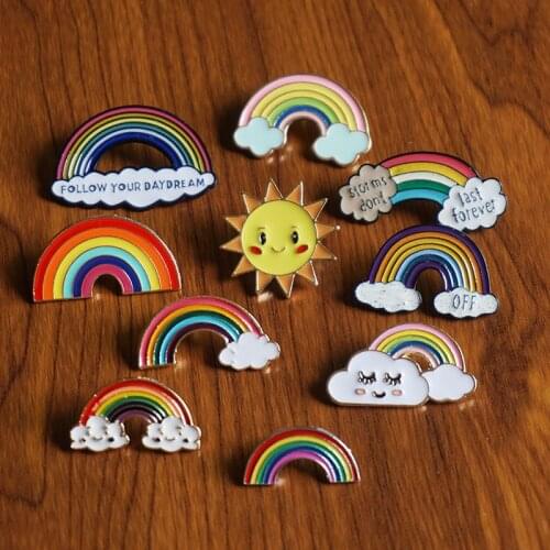 31styles Enamel Pin Rainbow Plant Sun Animal Woman Alloy Brooch Badges Collar Lapel Pins Jewelry Gift for Girl Kids Dropshipping