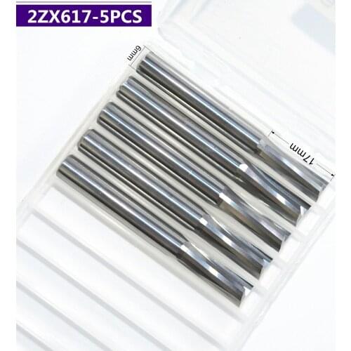 6mm*17mm-5pcs CNC solid carbide End Mill,tungsten steel woodworking insert router bit,2 Flutes Straight cutter,MDF,PVC