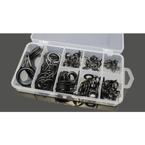 75 pcs Guide ring eye Ceramic stainless steel guide eyes plus boxed sets wire loop wire loop through the fishing rod accessories