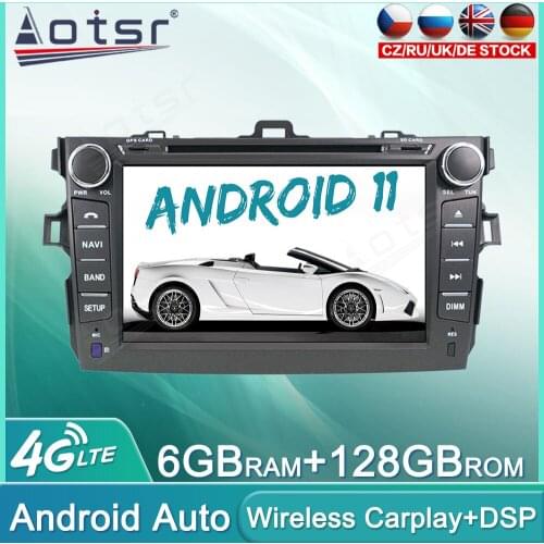 Android 11 128GB Car Radio DVD For Toyota Corolla 2007-2013 Audio Multimedia Player GPS Navigation Auto Stereo Head Unit Carplay