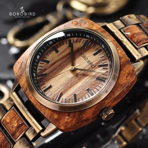 BOBOBIRD Luxury Zebra Wood Watches Women Men Fashion Wristwatch Clock Erkek Kol Saati with Gift Box Accept Customize Logo L-T06