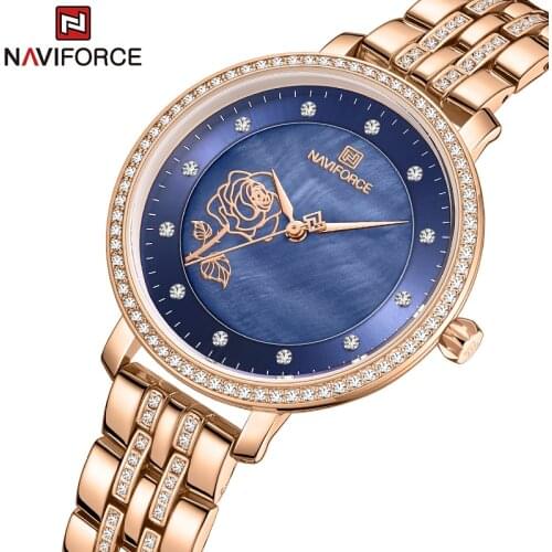 NAVIFORCE Luxury Ladies Watch Women Waterproof Rose Gold Steel Strap Women Watches Top Brand Bracelet Clocks Relogio Feminino