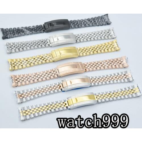High quality 20mm stainless steel watch band folding buckle fit 40mm watch case mens jubilee strap