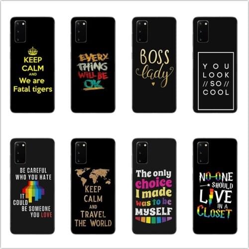 Slogan Letter Crown Case For Samsung A51 A71 A50 A40 A30 A20 A10 Note 10 A8 A7 2018 S20 Ultra S20 Plus S10 Plus Cover Fundas