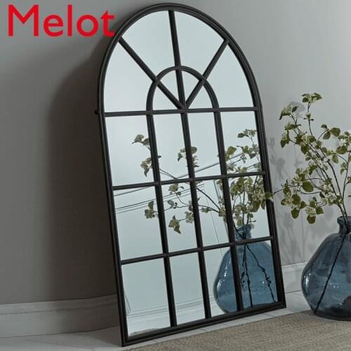 Living Room Decorative Mirror Country Creative Fireplace Fake Window Entrance Wall Hanging Window Mirror Customization