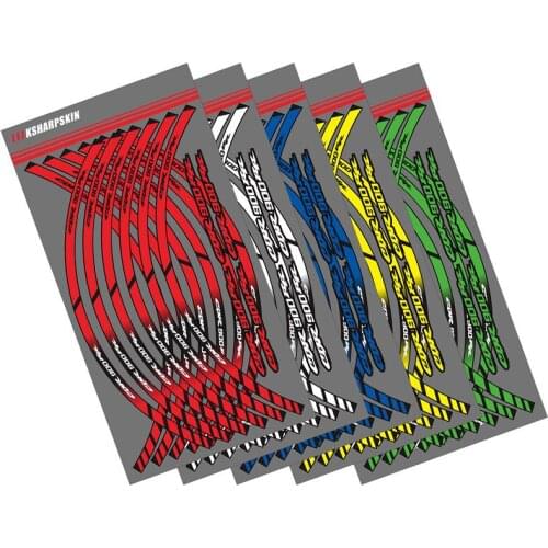 For HONDA CBR900R 12 Strips Motorcycle Wheel Sticker Reflective Rim Stripe outer Rim Accessory Stickers