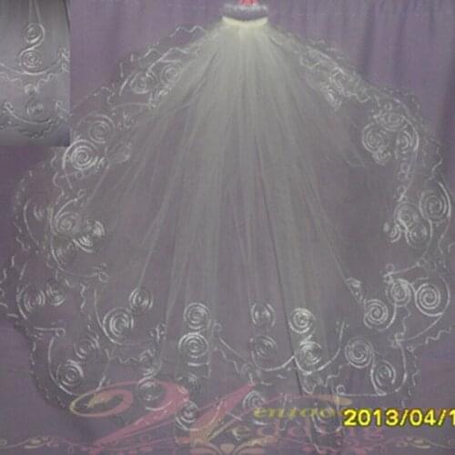 Layers 2 White Ivory Wedding Accessories Veils Cut EdgeFingertip Bridal Veil With Comb