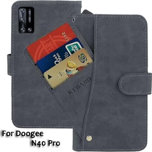 Leather Wallet Doogee N40 Pro Case 6.52" Flip Fashion Luxury Front Card Doogee N40 Pro Cases Cover Business Magnetic Phone Bags