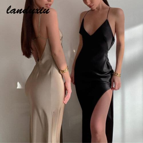 Летние платья с разрезом Landuxiu China At AliExpress