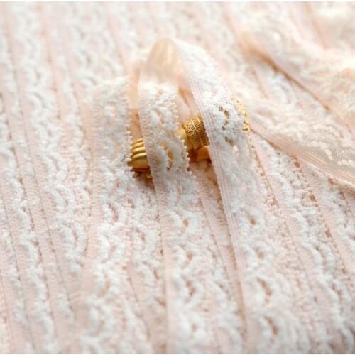 1 Meter Milk White Lace Trim Ribbon Tiny Elastic Lace Fabric DIY Crafts Sewing Accessories Wedding Hair Garments Supplies 19.3cm