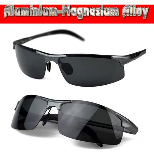 Aluminium titanium magnesium alloy battle field style polarized UV400 UV100% mens sunglasses