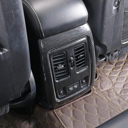 ABS Chrome/Carbon Fiber Rear Armrest Console Vent Outlet Cover Trim for Jeep Grand Cherokee 2014 2015 2016 2017 2018 Accessorie
