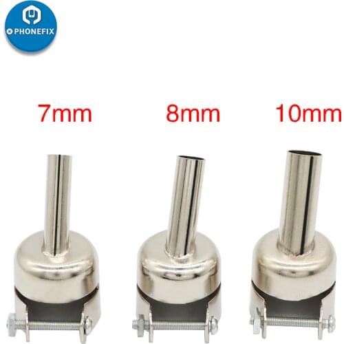 PHONEFIX 45 Degree Hot Air Gun Nozzles 3/4/5/7/8/10mm Curved Nozzles Replaceable for 850 852 Hot Air Soldering Station