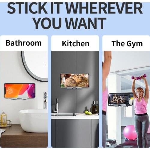 Wall Phone Holder Bathroom Toilet Bedside Wall Charging Stand Mobile Phone Universal Stand Storage Rack Aluminum Alloy