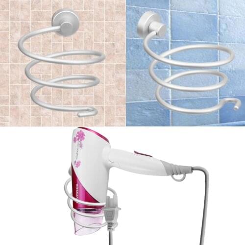 NICEYARD Bathroom Hair Dryer Holder Multifunction Hanger Wall Mounted Rack Aluminum Shelf Storage Organizer Hairdryer Holder