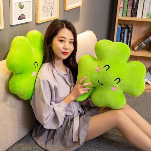 New Plush Toy Love Clover Pillow Clover doll Doll Home Cushion Couple Pillow Girlfriend Birthday Gift Office Flower Cushion Seat