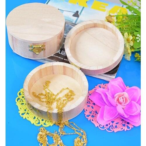 New 1PC Portable Vintage Mini Round Pine Wood Ring Jewelry BoxTrinket Soap Box Storage Earrings Container Gift Case Dropshipping