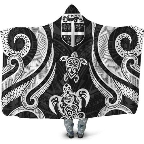 Fiji Hooded Blanket White Tentacle Turtle 3D printed Wearable Blanket Adults Kids Various Types Hooded Blanket