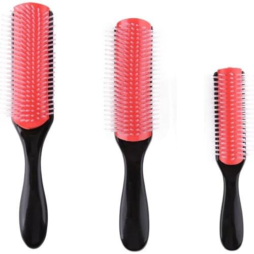9 Row Hairdressing Comb Removable Straight Curly Styling Hair Brush Straight Curly Hair Detangling Brush Scalp Massage Hairbrush