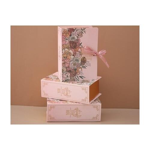 European style Simple Book Shape Gift Box Creative Kraft Paper DIY Gift Candy Box Party Supplies Decoration Gift Box With Ribbon