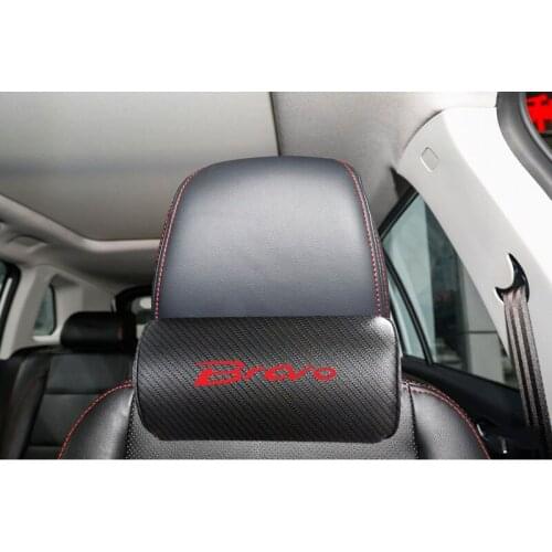 Carbon Fiber Leather Car Headrest Pillow for Chevrolet Captiva Support Holder Neck Pillow with Memory Foam Car Accessories
