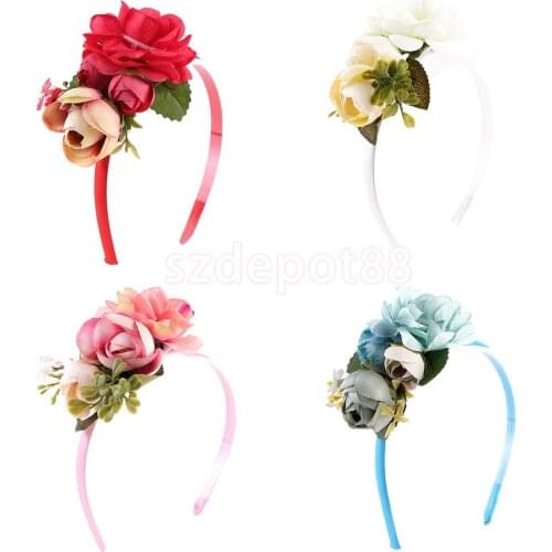 Handmade bride Floral Flower Crown Headband Garland Hair Accessories