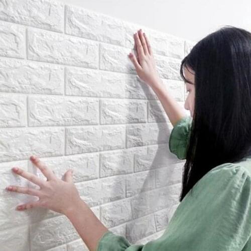 DIY Self Adhensive 3D Brick Wall Stickers Living Room Decor XPE Waterproof Wall Covering Wallpaper for TV Background Kids Room