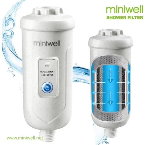 Miniwell Shower Water Filter System-High output Purifier- Activated carbon for Healthy Skin,Smooth Hair,Hard Water-For