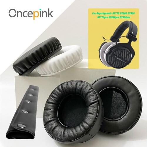 Oncepink Replacement EarPads Headband For Beyerdynamic DT770 DT880 DT990 DT770pro DT880pro DT990pro Headphone Ear Cushion Repair