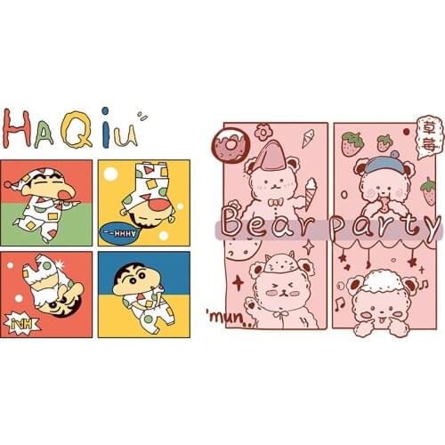 Funny animated characters cartoon heat transfer clothing stickers DIY decorative baby clothes iron washable on the T-shirt