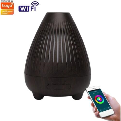 Tuya Smart Wifi Air Humidifier Essential Oil Diffuser Wood Grain Wireless Aroma Compatible With Tuya For Room Bedroom Home