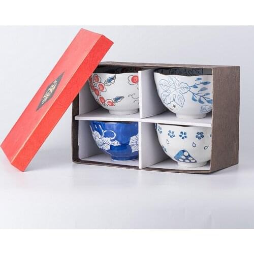 Japanese household lovely beautiful eating thickened ceramic anti scald microwave single soup rice noodle bowl gift box