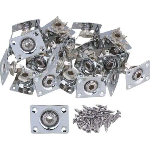 Yibuy 50pcs Chrome Rectangular Guitar Jack Plate & Socket for Guitar