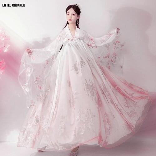 2021 Woman Hanfu Ancient Costume Girl Sunscreen Cardigan Chiffon Coat Outfit Hanfu Dress Ancient Chinese Fairy Tail Cosplay