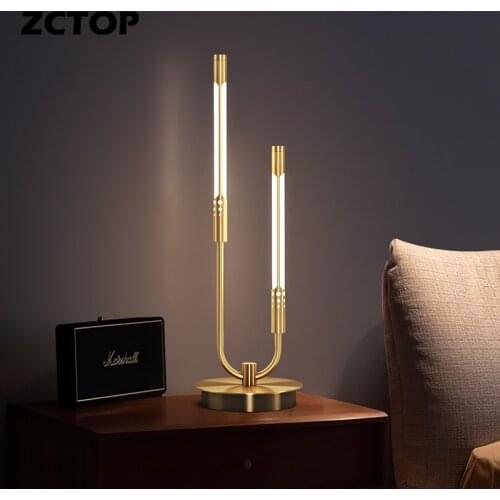 Gold Black Copper Table Lamp for living Room Bedroom Bedside Lights Decoration Table Light Home LED Indoor Lighting Fixtures