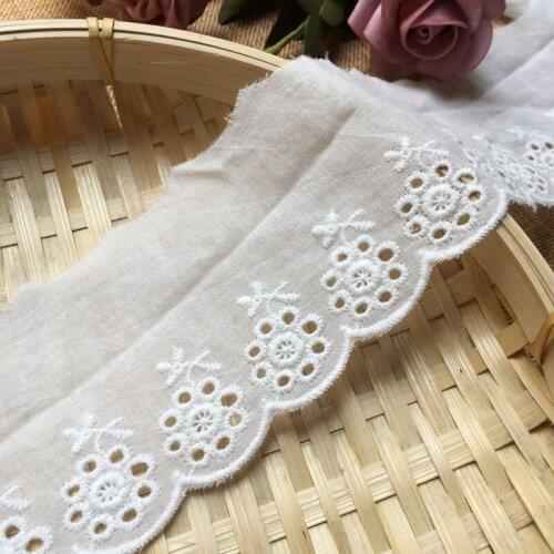 1m cloth cotton lace embroidery hand DIY accessories connected to clothes decoration 6.5cm