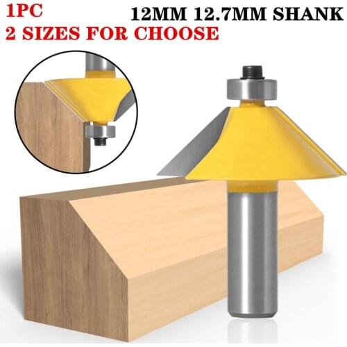 1pc 12mm Shank Edge Chamfering Router Bit With Bearing Trimming 45 Degree Woodworking Milling Cutter Wood Cutting Tools