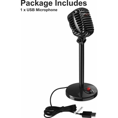 1pc Newest USB Computer Condenser Microphone High Sensitivity Desk Recording Mic Replacement Microphone Audio Device Accessories